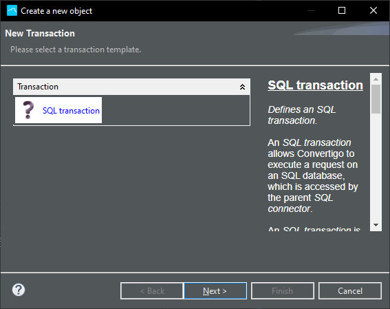 SQL project new transaction type