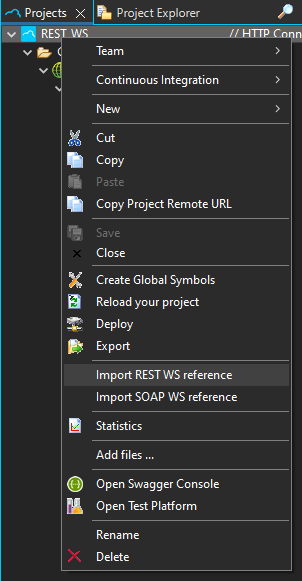 REST import reference