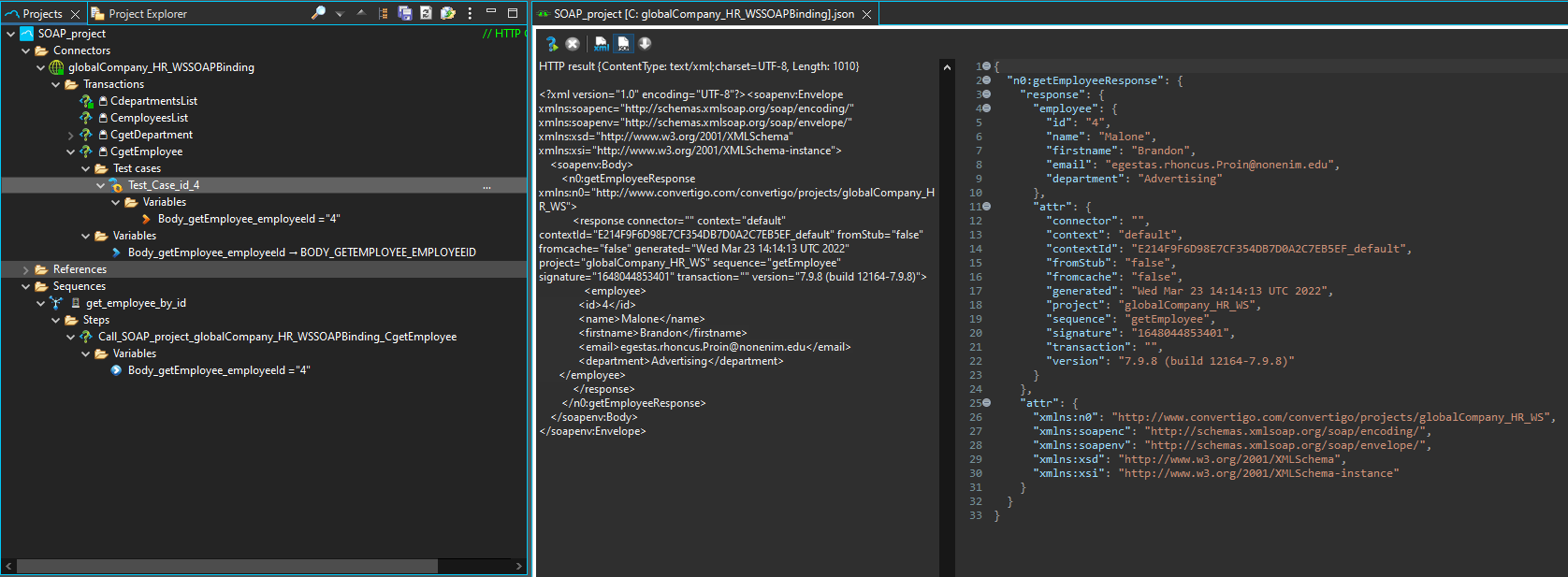 SOAP Web Service transaction testcase