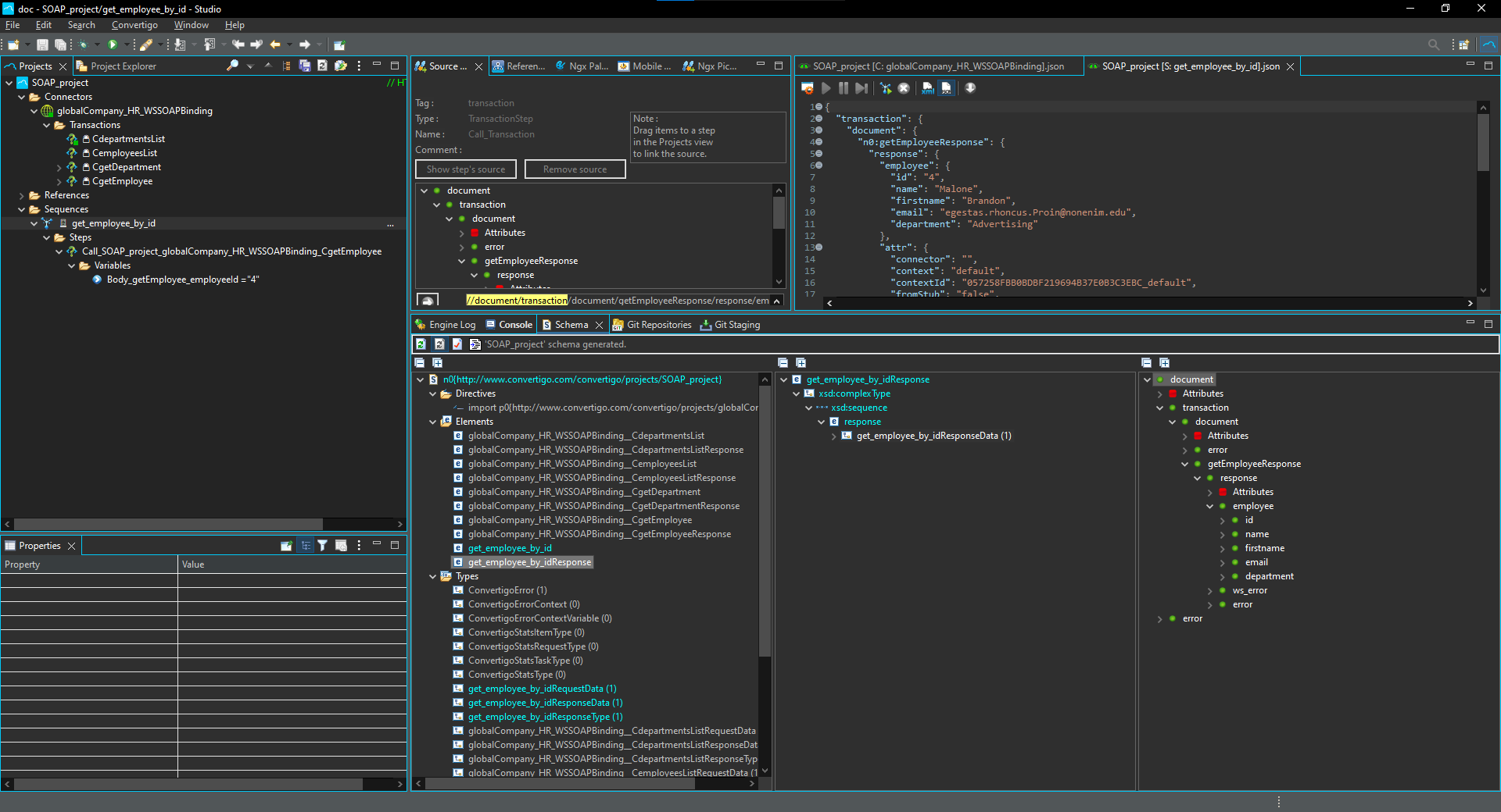 SOAP Web Service Schema View