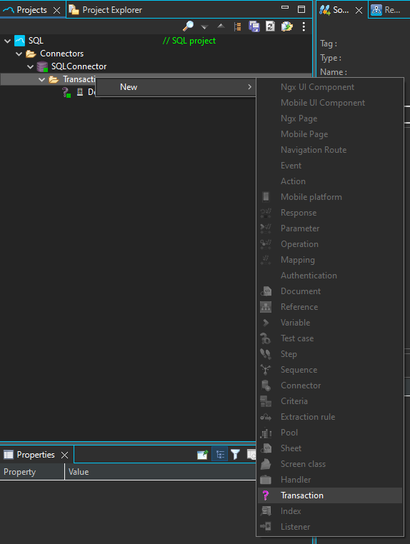 SQL project new transaction