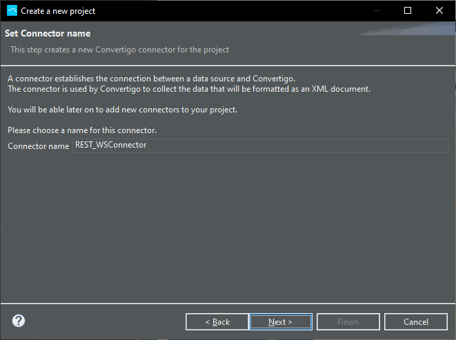 REST project connector name