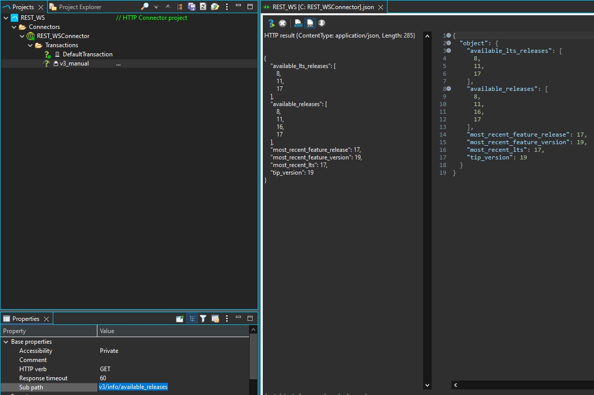 REST transaction response