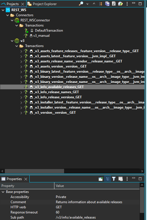 REST imported transactions