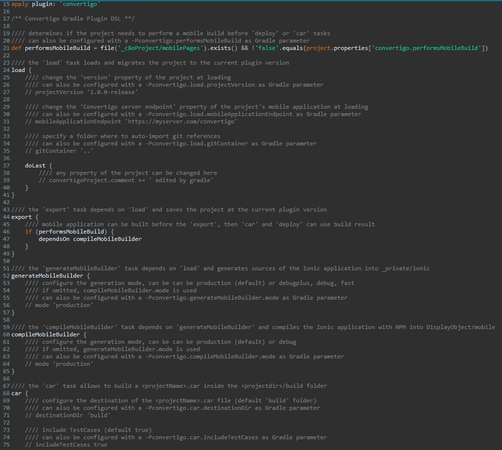 Gradle configuration